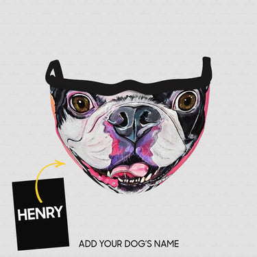 Personalized Dog Gift Idea - Zoom In Dog With Pink Background For Dog Lovers - Cloth Mask